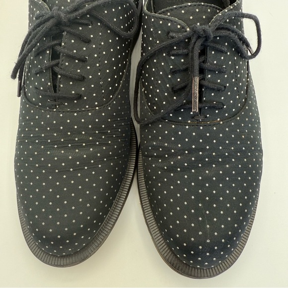 VTG Dr. Martens Polka Dot Oxford Shoes – Black Canvas Lace-Up Classic Punk Style - Picture 13 of 15